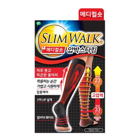 SLIM WALK Лечебные лимфатические короткие компрессионные чулки (2 типа) (СМ/МЛ)