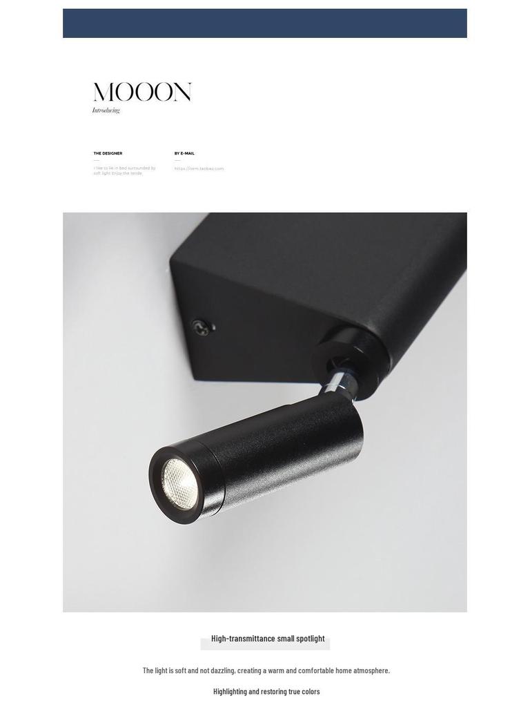 Скандинавский минималистичный настенный светильник в виде длинной полосы для прикроватной тумбочки с защищающим глаза светом для чтения и выключателем для прихожих, входов и гостиничных номеров