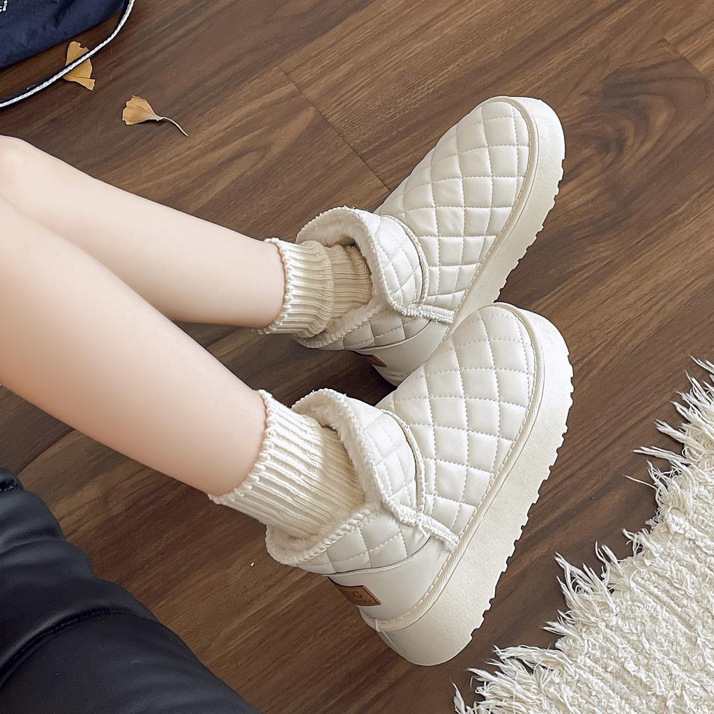 Мода 2024 года, новые женские зимние сапоги, зимние теплые плюшевые сапоги, женская повседневная обувь до щиколотки на толстой подошве, женская обувь