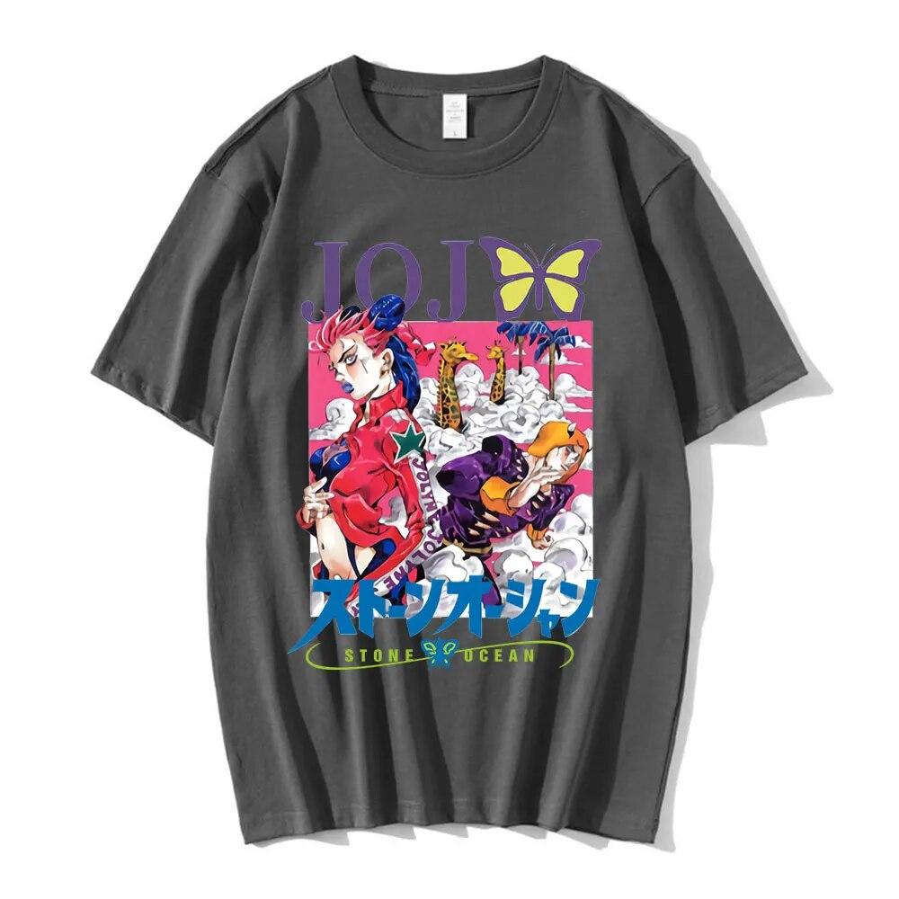 Манга Джоджо Невероятные приключения Камень Океан Куджо Джолин футболка с принтом унисекс женская футболка с аниме уличная футболка унисекс большого размера