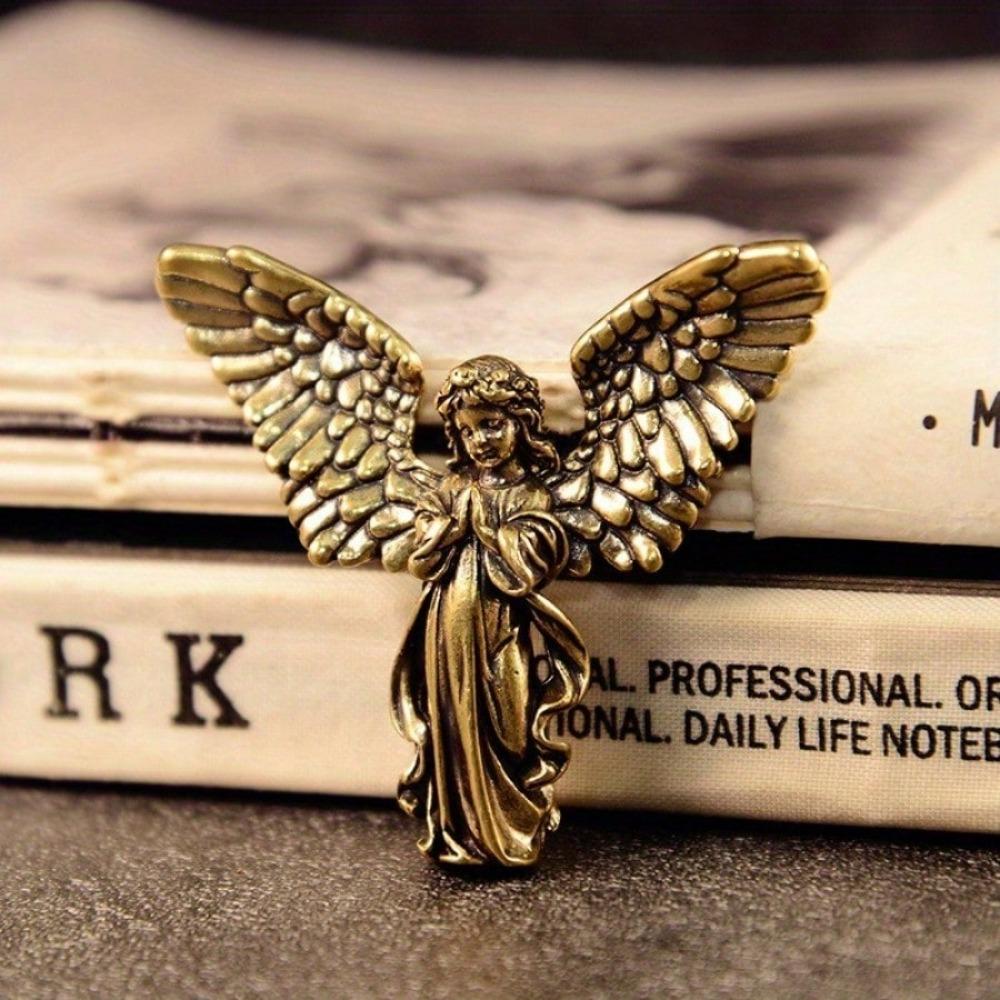 1PC Antique Copper God of Love Cupid Statue Small Ornaments Brass Angel Figurines Desktop Decorations Home Decor Accessories