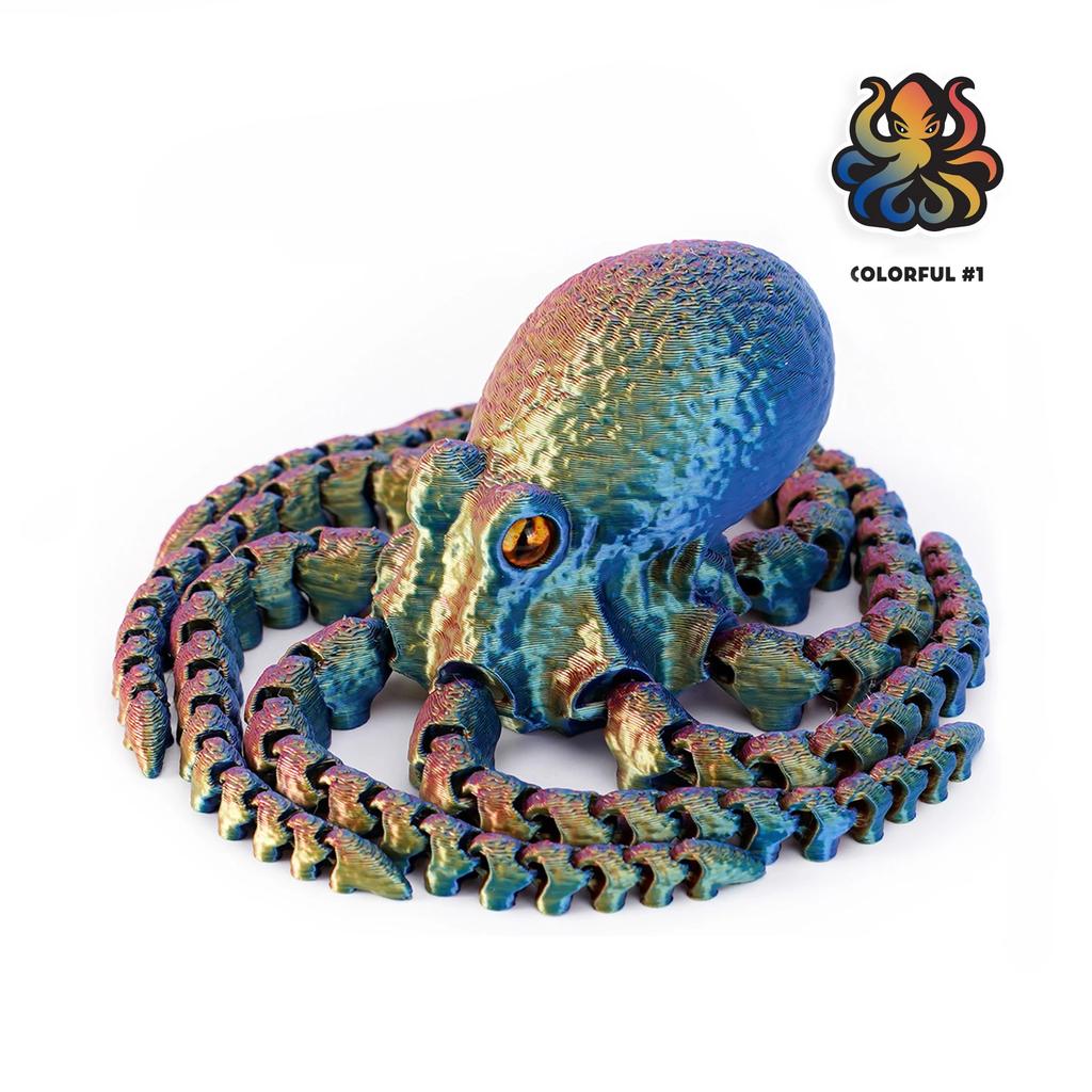 3D Printed Articulated Octopus Rex Realistic Octopus Model Jointed Movable Birthday Gift Realistic Animals Decorative Desktop