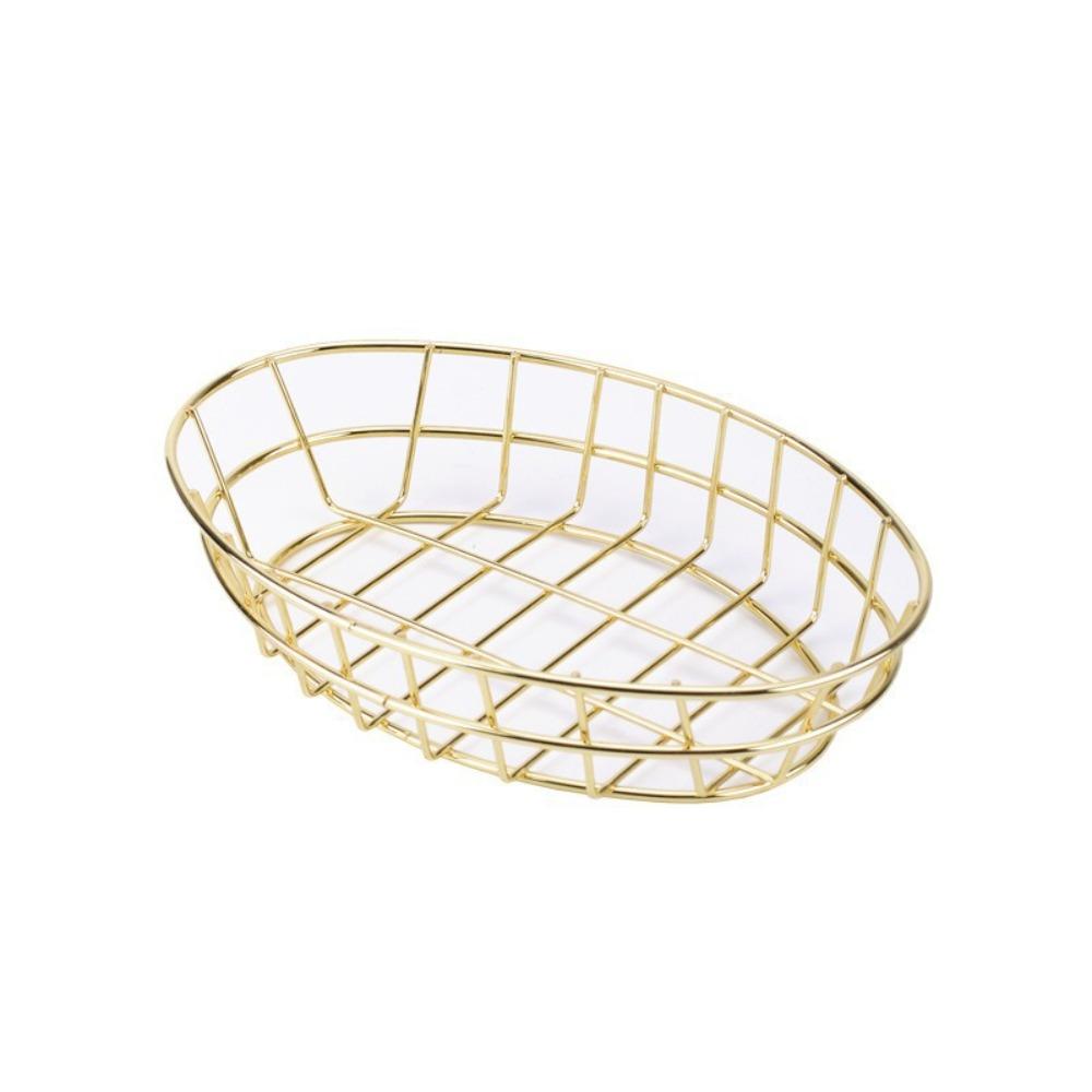 Oval Storage Basket Multi-Purpose Fruit Serving Basket Oval Wire Basket Desktop Accessories
