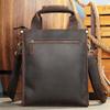 Сумка через плечо Crazy Horse Leather для мужчин Senior Sense Retro Crossbody, большая вместимость, сумка через плечо из коровьей кожи с вертикальным креплением