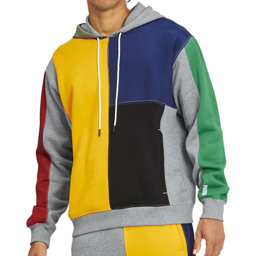 Puma Signature Spliced Sports Knit Hoodie Men Tops Multicolor 532086-01