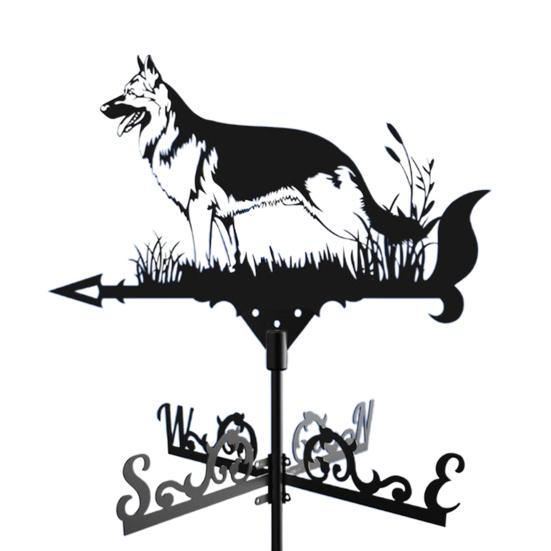 Металлический флюгер Ретро Петух Собака Птица Флюгер Черный Животный Флюгер Индикатор Направления Ветра для Крыши Уличный Фермерский Двор Сад Беседка Декор