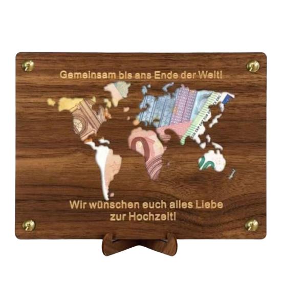 Wooden Money Holder Money Envelope with Hollow-out Pattern Cash Holder Wedding Cash Gift Holder for Christmas Birthday Graduation Festival