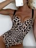 New Sexy Leopard Printed Underwired Bra Cup Women Swimwear One Piece Swimsuit Female Monokini Bather Bathing Suit Swim