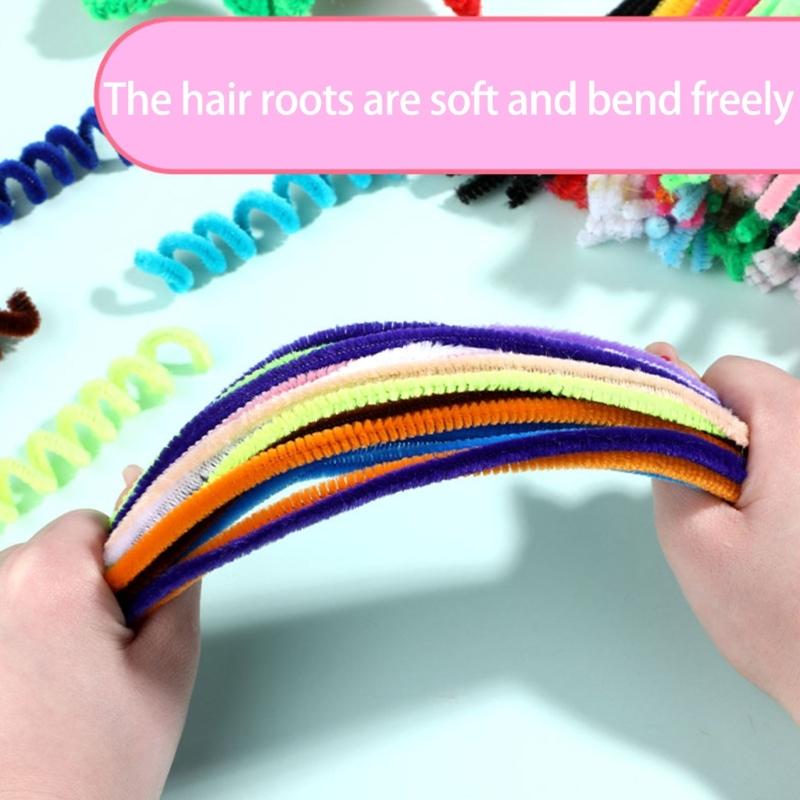 Ершики для чистки трубок Синельные стержни Разноцветные Пушистые палочки Рукодельные Художественные принадлежности Пушистая проволочная палочка для детей и малышей