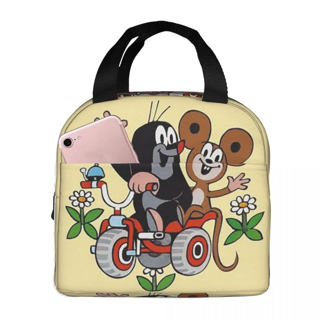 Cute Happy Mole Krtek Insulated Lunch Bag for Kids School Cooler Thermal Food Box Tote Portable Lunch Boxes Container