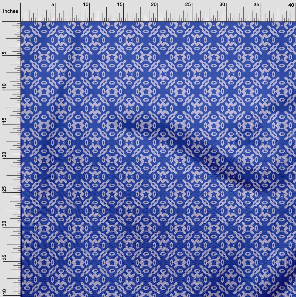 oneOone Cotton Flex Dark Blue Fabric Asian Dabu Print Sewing Fabric By The Yard Printed Diy Clothing Sewing Supplies 40 Inch