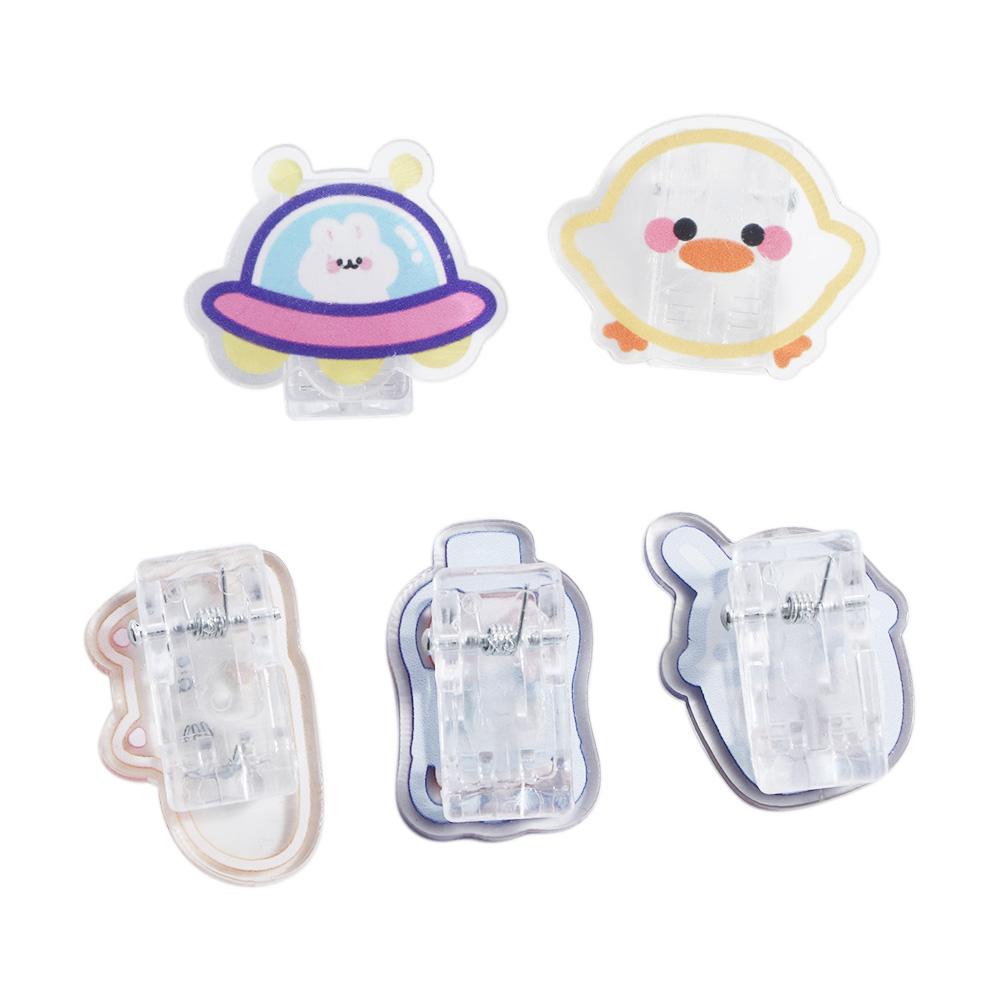 Letter Clip School Stationery Cartoon Binder Clips Snacks Sealing Clip Paper Clip Transparent Clip