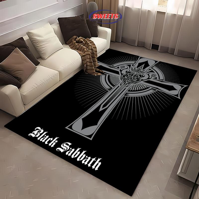 Ковер в стиле классического рока B-Black S-Sabbath, тематический, для гостиной, спальни, прикроватный, коврик для ванной, 15 размеров, узор, ковер для зонирования, домашний декор