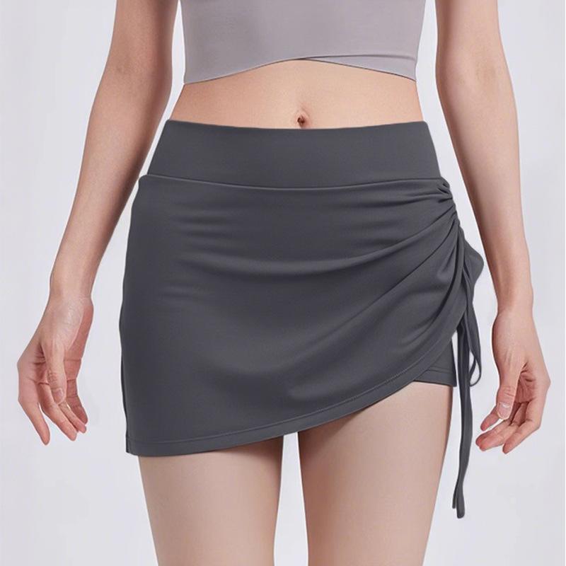 Yoga Skirt for Women with High Waist Hip Lifting New Fake Two-piece Buttock Cover Buttocks, Pilates Fitness Sports Skirt Pants
