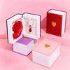 Romantic Book Shape Ring Box Plastic Ring Gift Box Fashion Jewelry Box  Valentine's Day