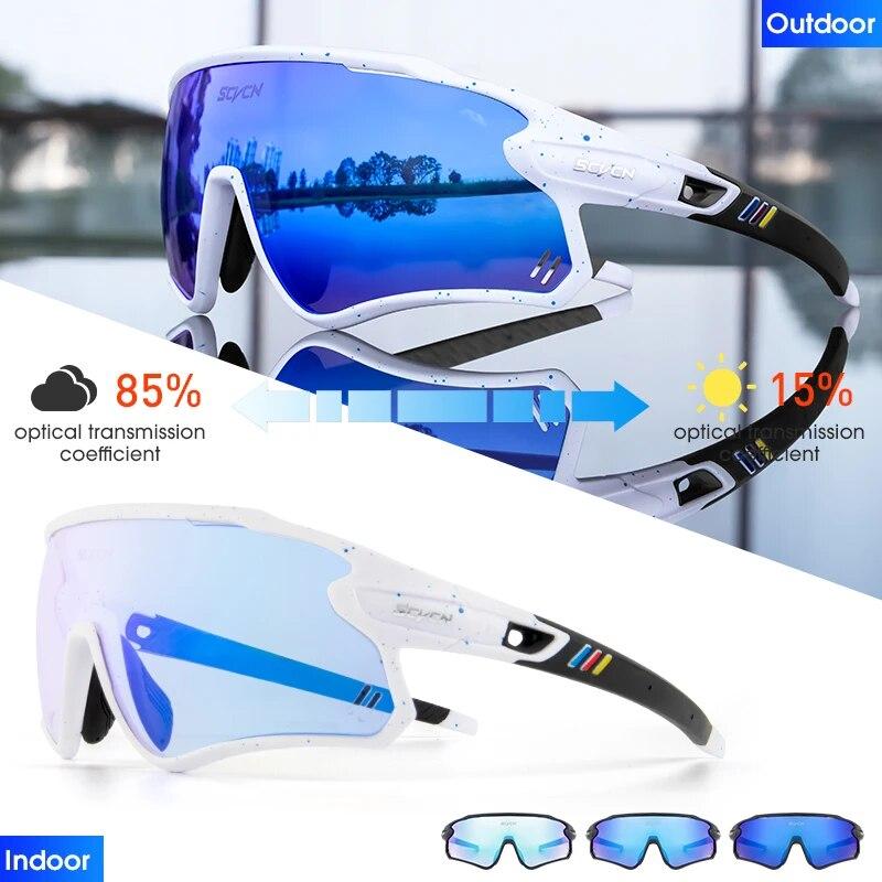 Photochromic Sunglasses for Men Cycling Glasses Women Outdoor Sports Bicycle UV400 Goggles Climbing MTB Road Bike Eyewear