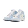 Детские кроссовки Air Jordan 1 Mid SE GS Glitter Swoosh Blue Blue-Tint Summit-White FQ9117-400