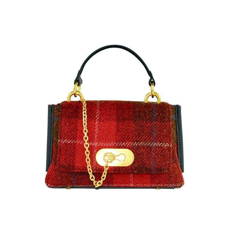 Стильная сумка-тоут из твида Харрис для женщин, большая вместимость, повседневная наплечная сумка