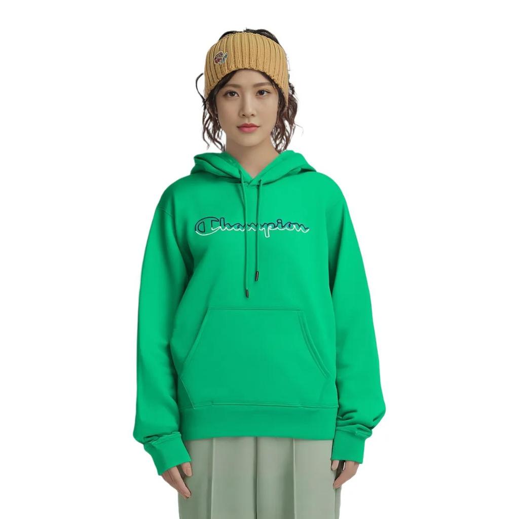 Champion Gradient Grass Stitched Logo Fleece Lined , US Version , Winter Sweatshirt Unisex Green (Unisex) Sweatshirts GF89H Y08126
