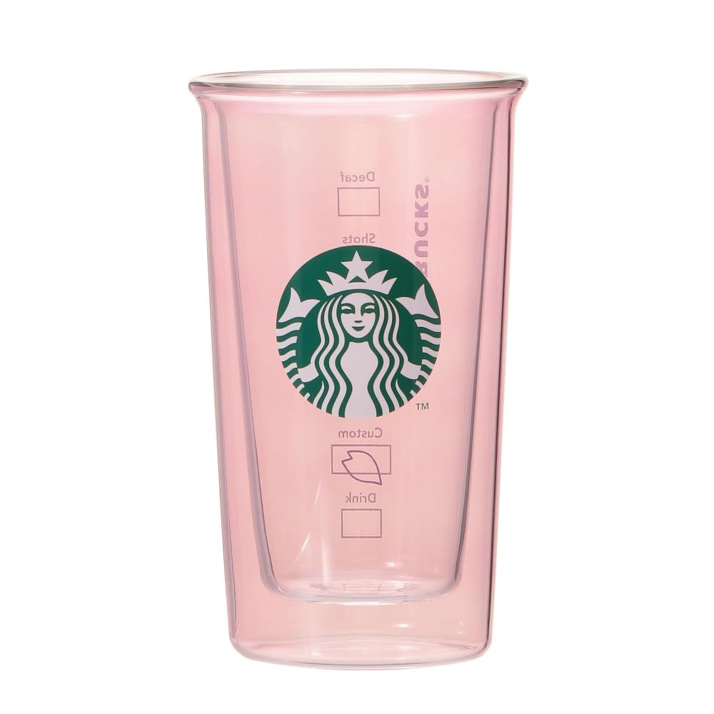 Starbucks Staba SAKURA2025 Double Wall Heat-Resistant Glass Pale Pink 355ml Mug Sakura Cherry Blossom