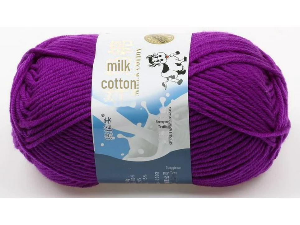 Комплект из 5 нитей детской шерстяной шапки и шарфа из молочной хлопковой пряжи средней толщины, ручная работа