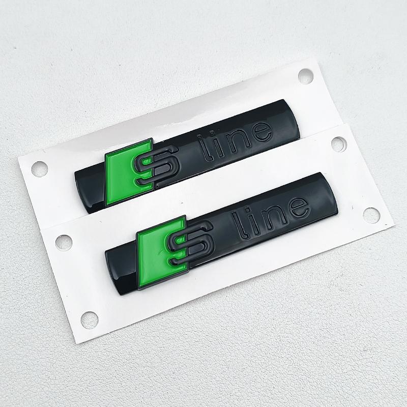 2pcs ABS S Line Logo Sline Badge Car Fender Side Emblem For qwe12 A3 A4 A5 A6 A7 A8 A1 A2 Q2 Q3 Q4 Q5 Q7 Q8 S3 S4 S5 S6 S7 TT RS