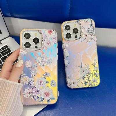 Гальванизированные лазерные цветы для чехла мобильного телефона iPhone16E Матовый IMD для Apple 15promax Противоударный 14