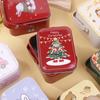 Рождественская жестяная коробка для печенья, подарочная упаковка, банка для конфет, контейнеры для хранения мультфильмов, сладкие праздничные принадлежности с ручкой
