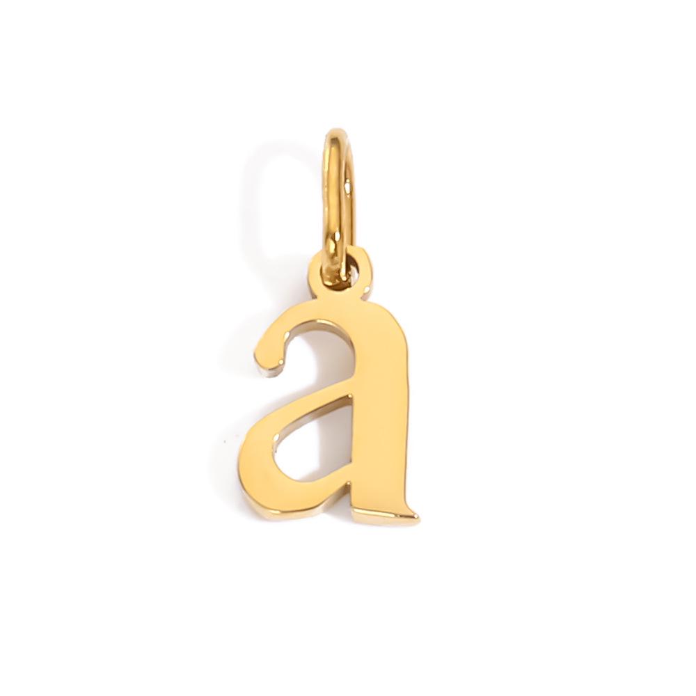 Chi Hang Jewelry Подвеска с маленькой буквой алфавита из нержавеющей стали - 26 букв