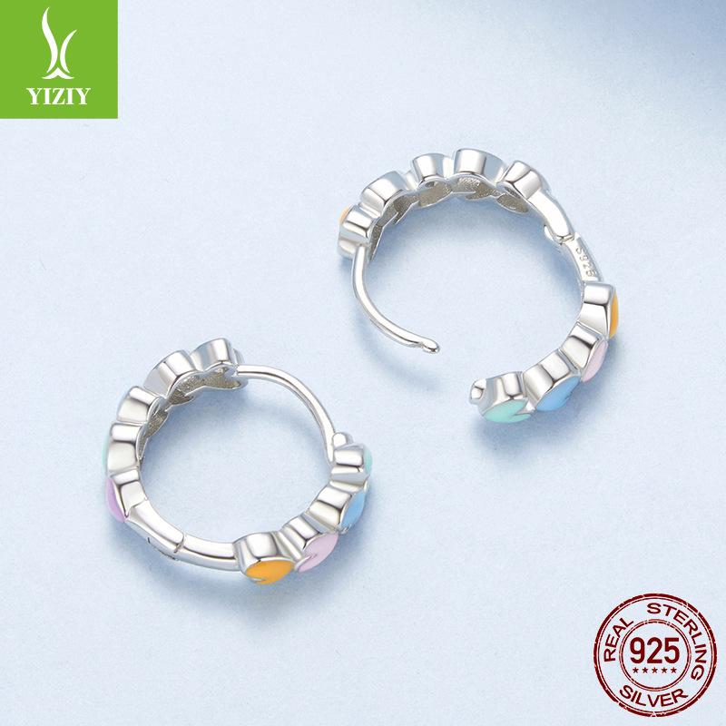 Серьги-клипсы Dopamine Love для девочки, милый радужный дизайн любви, серьги из стерлингового серебра S925