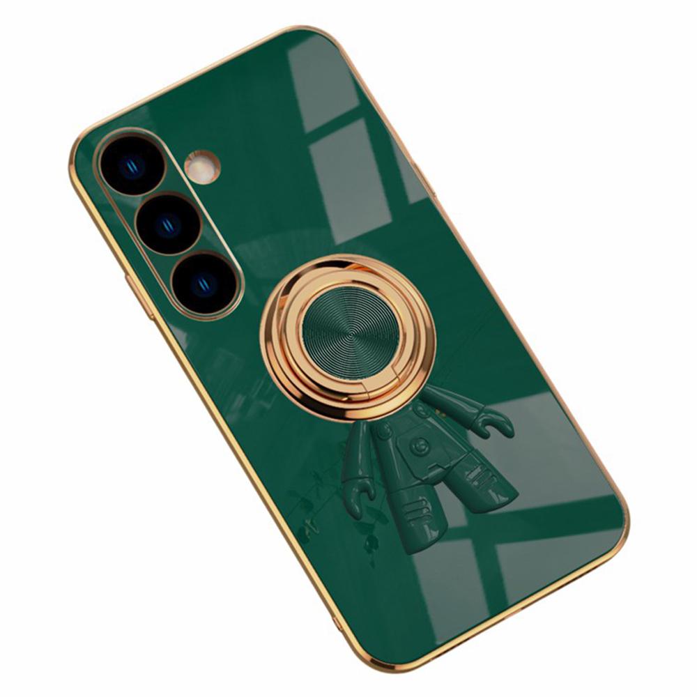 For Samsung Galaxy S24 Case with Astronaut Ring Kickstand 6D Electroplating TPU Phone Cover