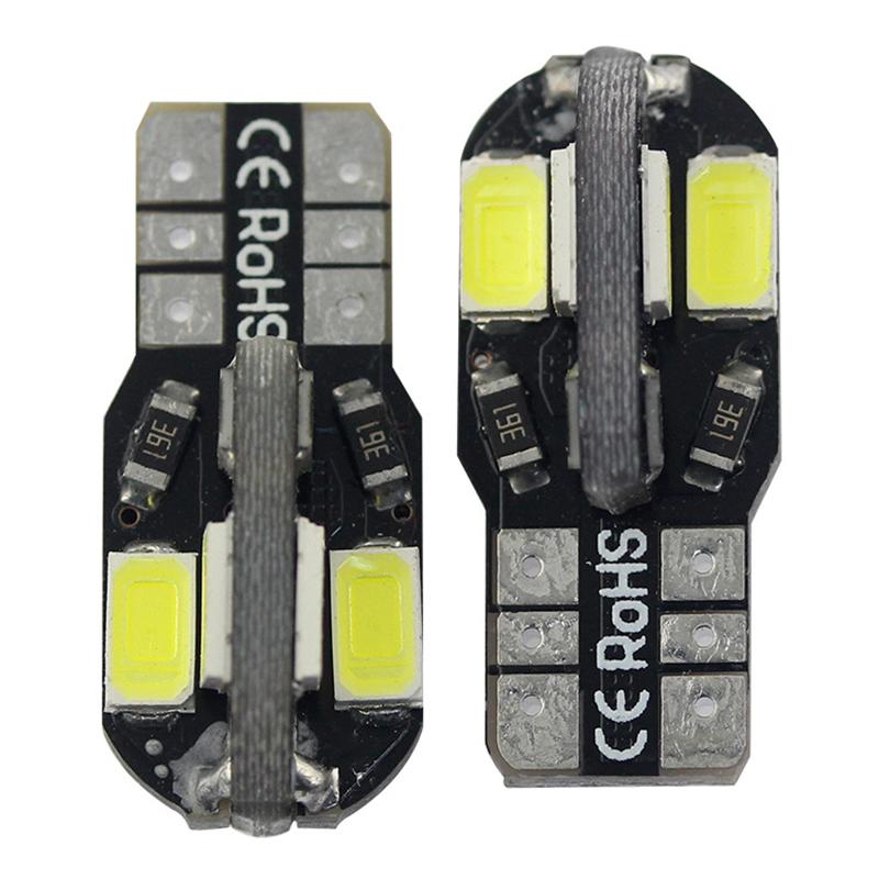 T10 светодиодная автомобильная лампа шириной белый свет Canbus 5730 8SMD12V автомобильная светодиодная лампа боковой клин белый свет 450LM для автомобильного номерного знака