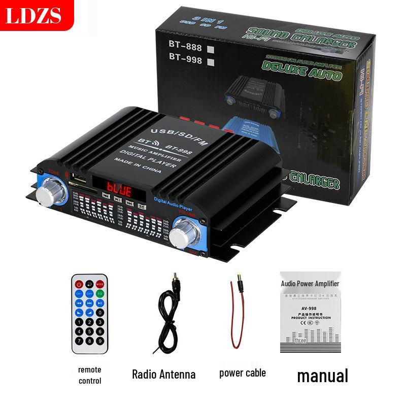 BT-998 Four-Channel Bluetooth 12V Car/Home Power Amplifier