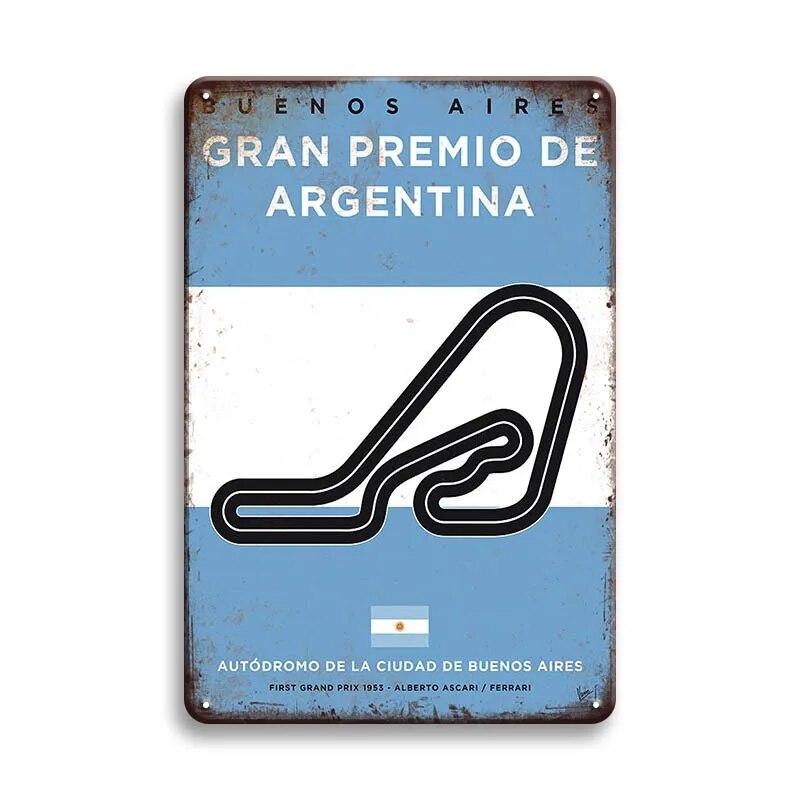 Металлический Плакат Гоночный Трек F1 Конкуренция Винтаж Оловянный Знак Ретро Железная Пластина Бар Клуб Человек Пещера Домашнее Украшение Стены Художественные Наклейки
