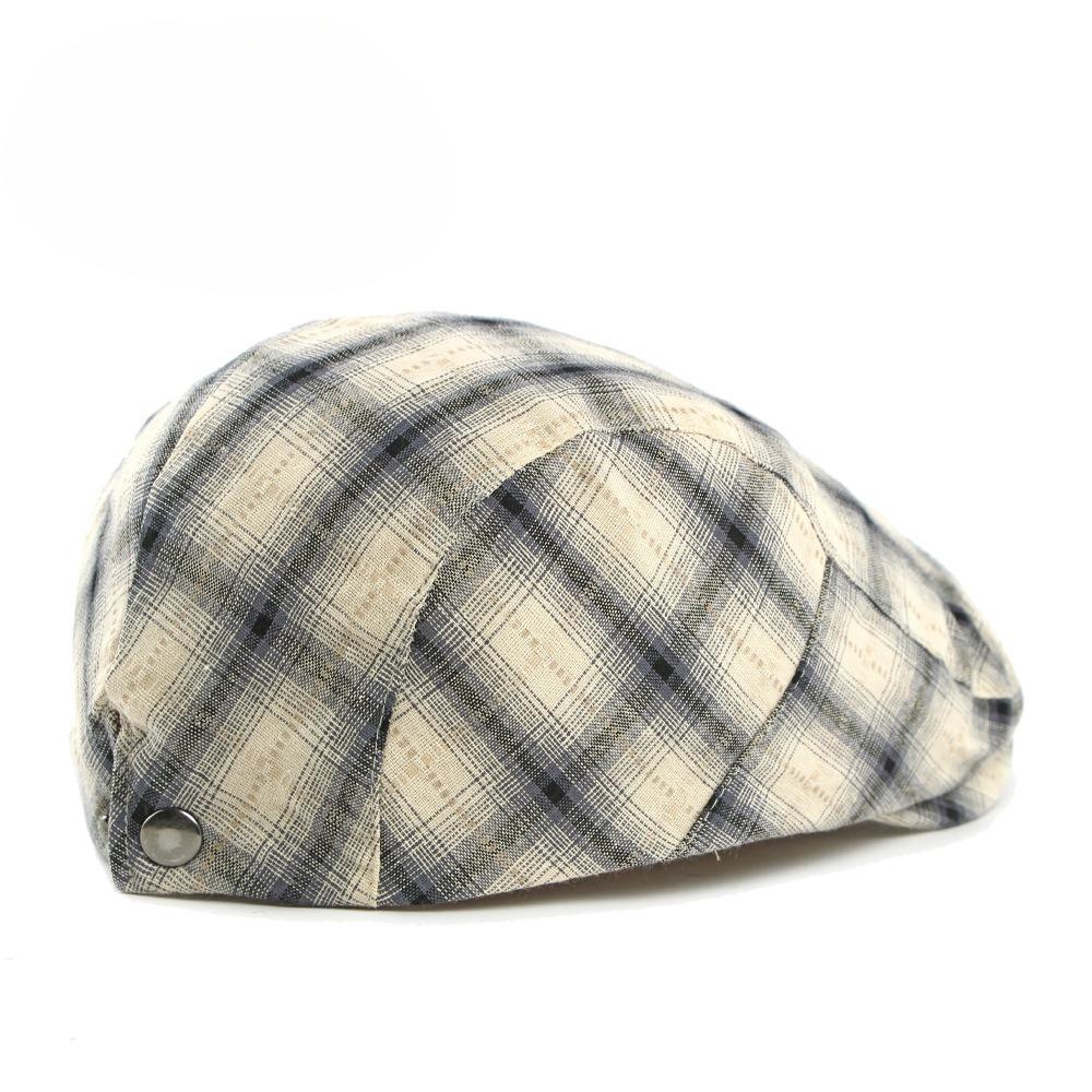 2026 Spring New Plaid Beret Hat for Men Women British Retro Flat Cap Casual Newsboy Hat Versatile Duckbill Cap