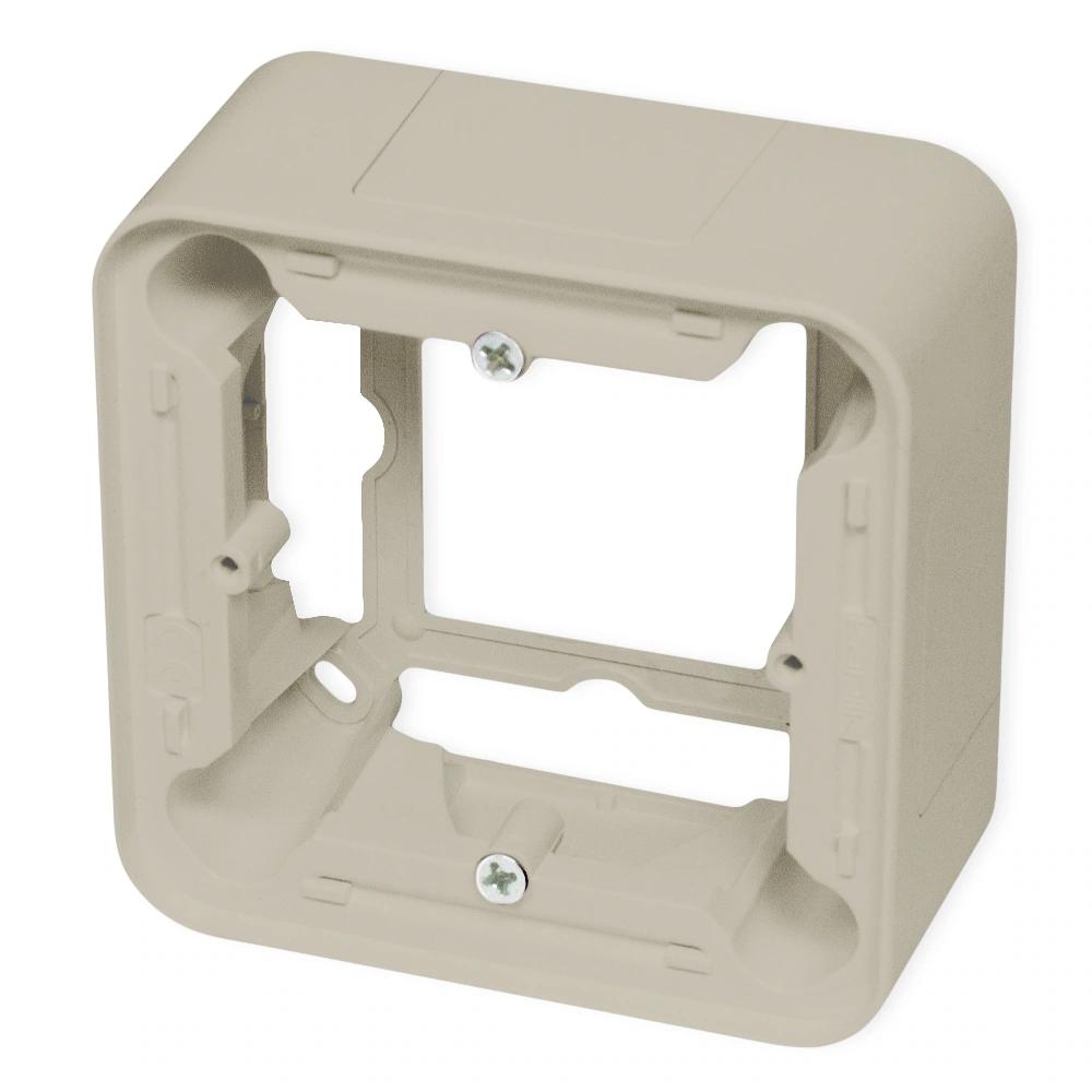 Single rounded surface-mounted box icon and mini, taupe color 60PUZ-1