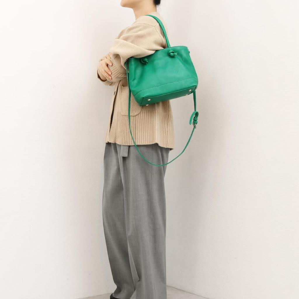 Soft leather tote bag 3-layer 2-way