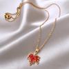 Autumn Maple Leaf Pendant Necklace - High-End Niche Design for Women