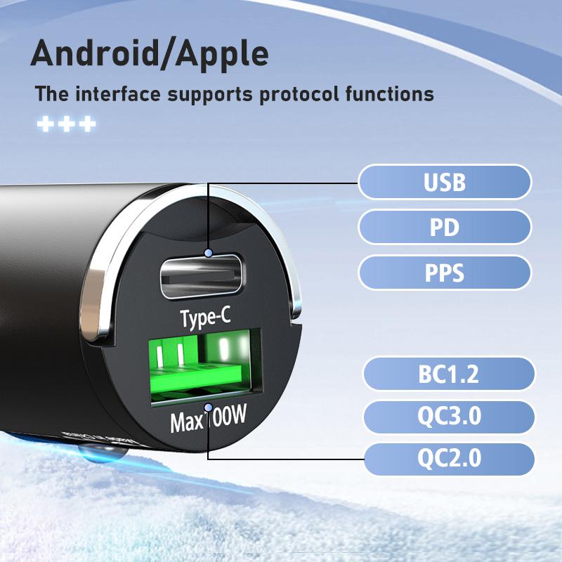 Car Pull Ring Fast Charging USB C Phone Charger Accessories Stickers For KIA Picanto Stonic Venga Sorento hxqgn22