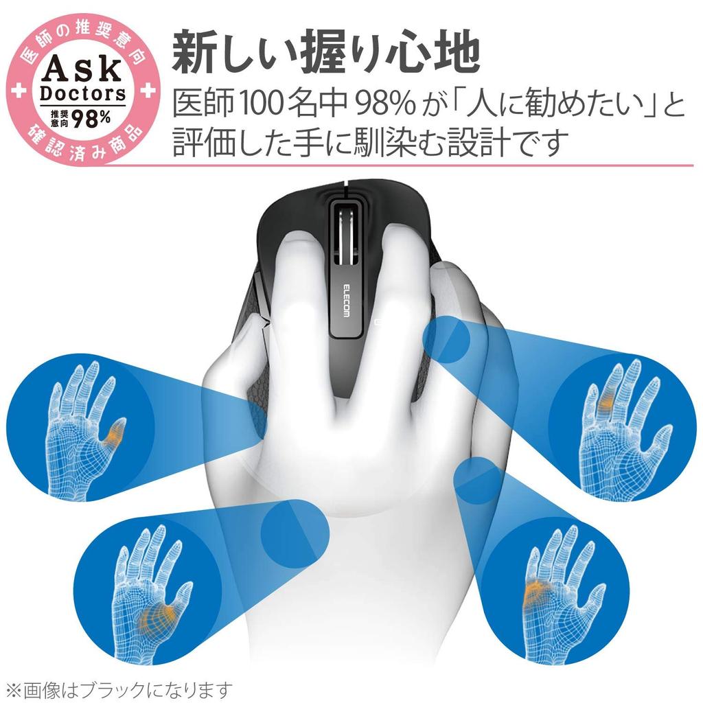 ELECOM Мышь Беспроводная Размер M 5 Кнопок с Кнопками "Назад" и "Вперед" BlueLED Grip Master Красная (Приемник включен) (Кнопки с оборудованием) M-XGM10DBRD