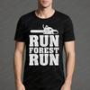 Смешная футболка с принтом букв 'Run Forest Run' Графика с лесорубом и бензопилой Подарок Унисекс Футболка Мужская С круглым вырезом Повседневная С коротким рукавом