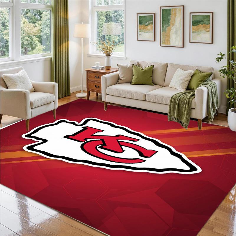 Ковер из кристаллического велюра с дизайном Kansas City Chiefs, мягкий декоративный коврик для спальни, прихожей