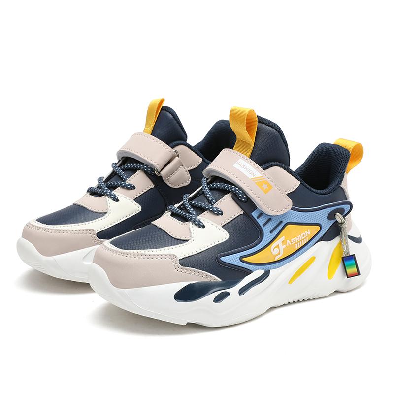 Children Sneakers for Boys Mesh Breathable Running Sports Shoes Kids Girls Flat Casual Shoes Optional Leather Big Size 40