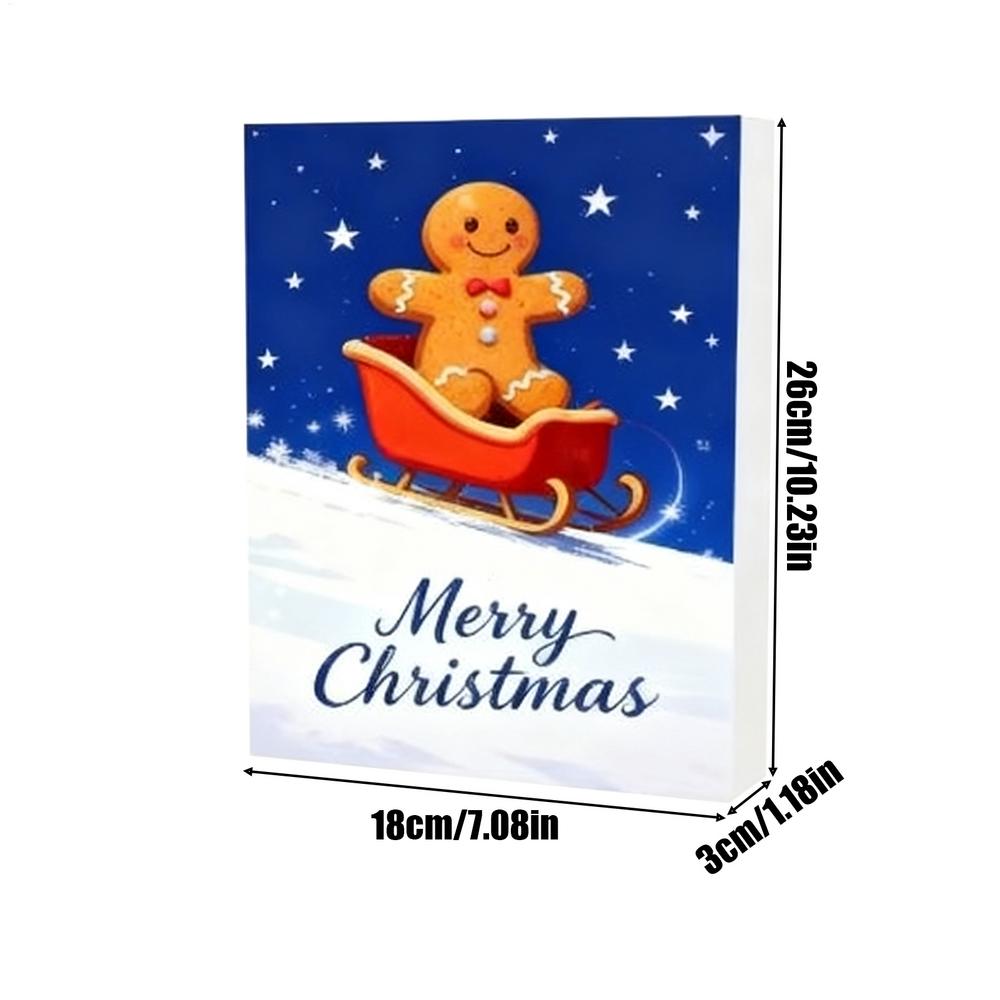 Gingerbread Man Advent Calendar, 2D Flat 24 Day Christmas Countdown Decor Ornaments, Holiday Home Decoration Car Ornaments