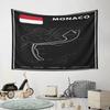"Monaco Grand Prix Track Map Design" Pattern Wall Hanging Tapestry Decorative Tapestry Home Decor for Bedroom and Living Room