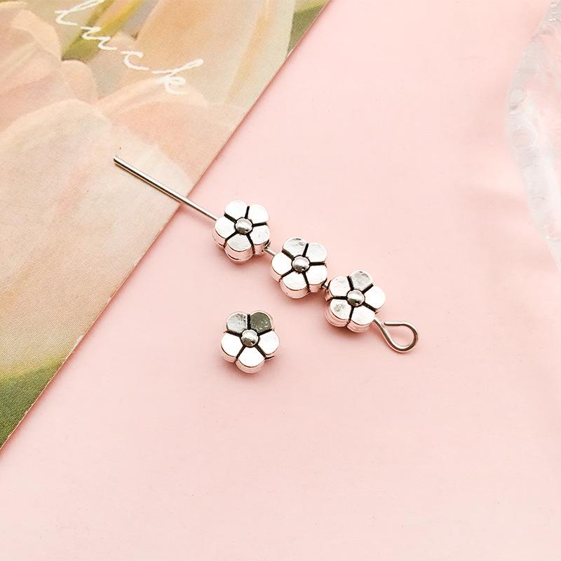 Антикварные серебряные бусины-разделители в форме цветов и звезд для самодельных украшений