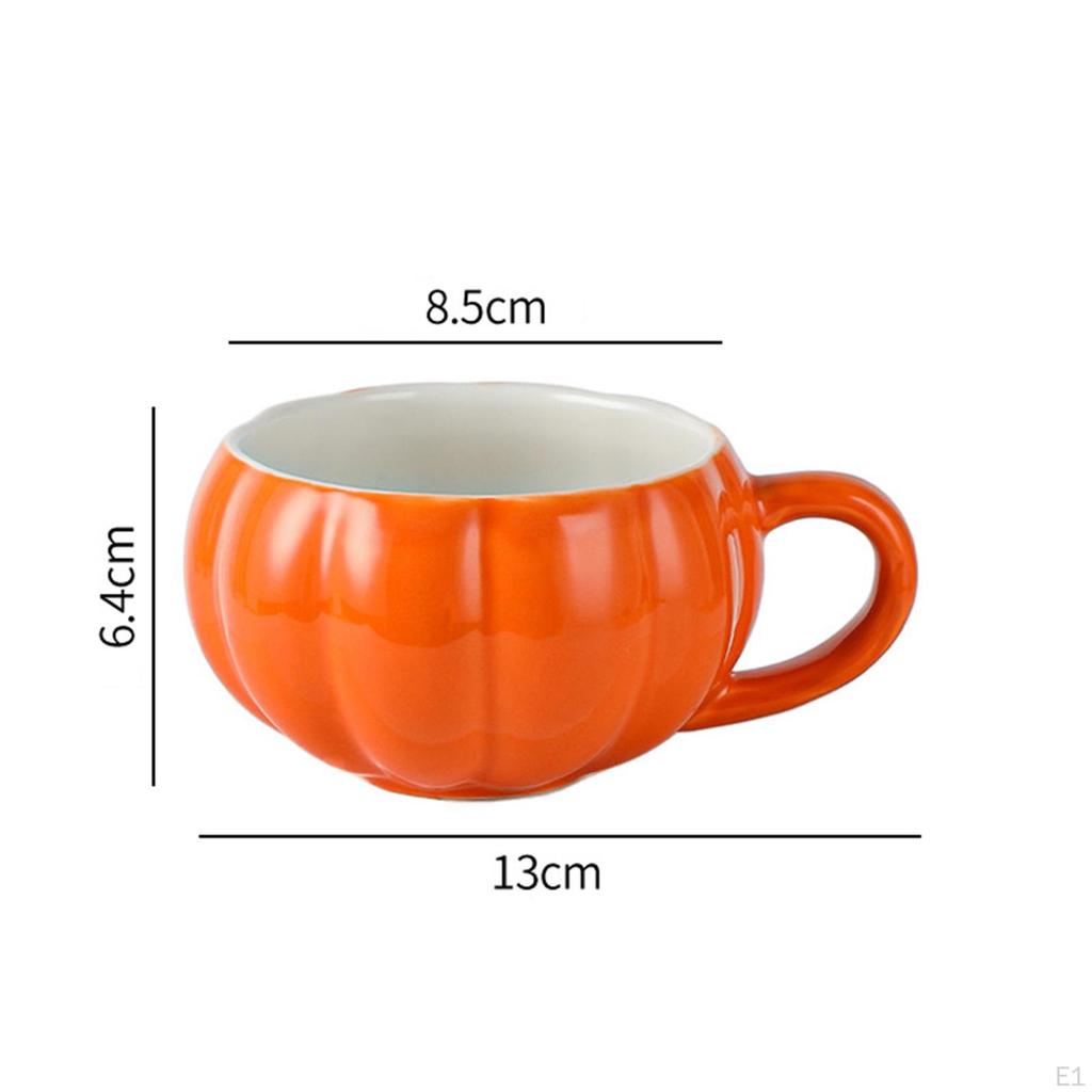 Керамическая кружка в виде тыквы для женщин и мужчин 300 мл для воды, чая, молока с ручкой для кафе