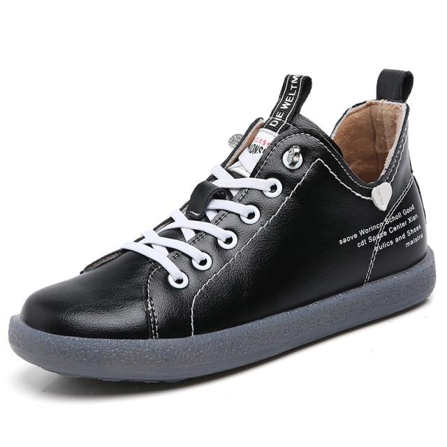 Зимняя новая модная женская обувь с высоким берцем из кожи, хлопка и шнурка, флисовая осенне-зимняя уличная спортивная обувь, теплая женская обувь