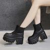 Женские ботинки Мартин на платформе в британском стиле, осень-зима 2025, на высоком толстом каблуке, полусапоги, маленькие ботинки-маффины на танкетке, увеличивающие рост, ботинки-сигареты