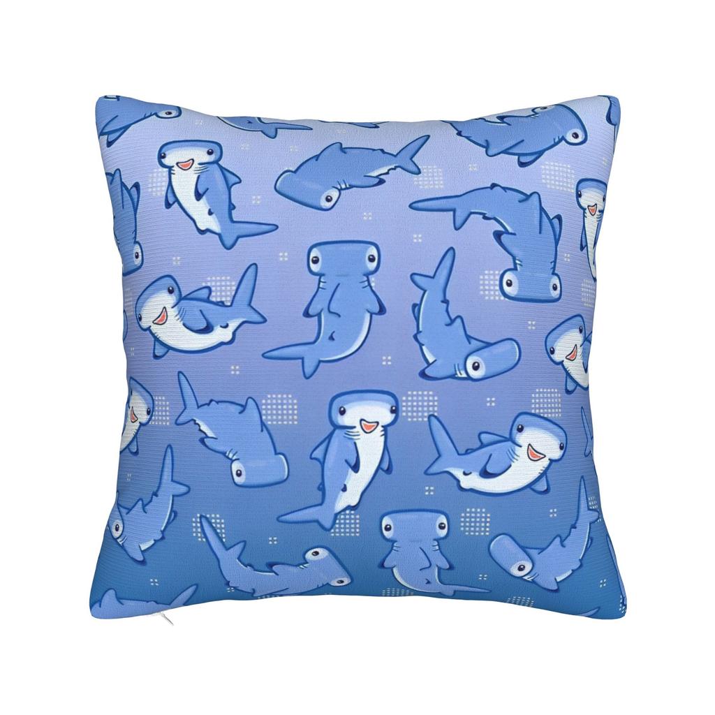 Голова молотка Чехол для декоративной подушки Полиэстер Подушки для дивана Звездные китовые акулы Винтажный наволочка
